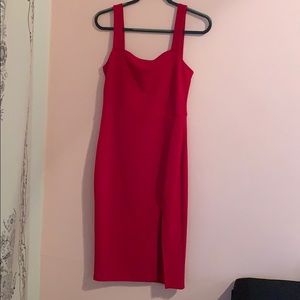 Red midi dress